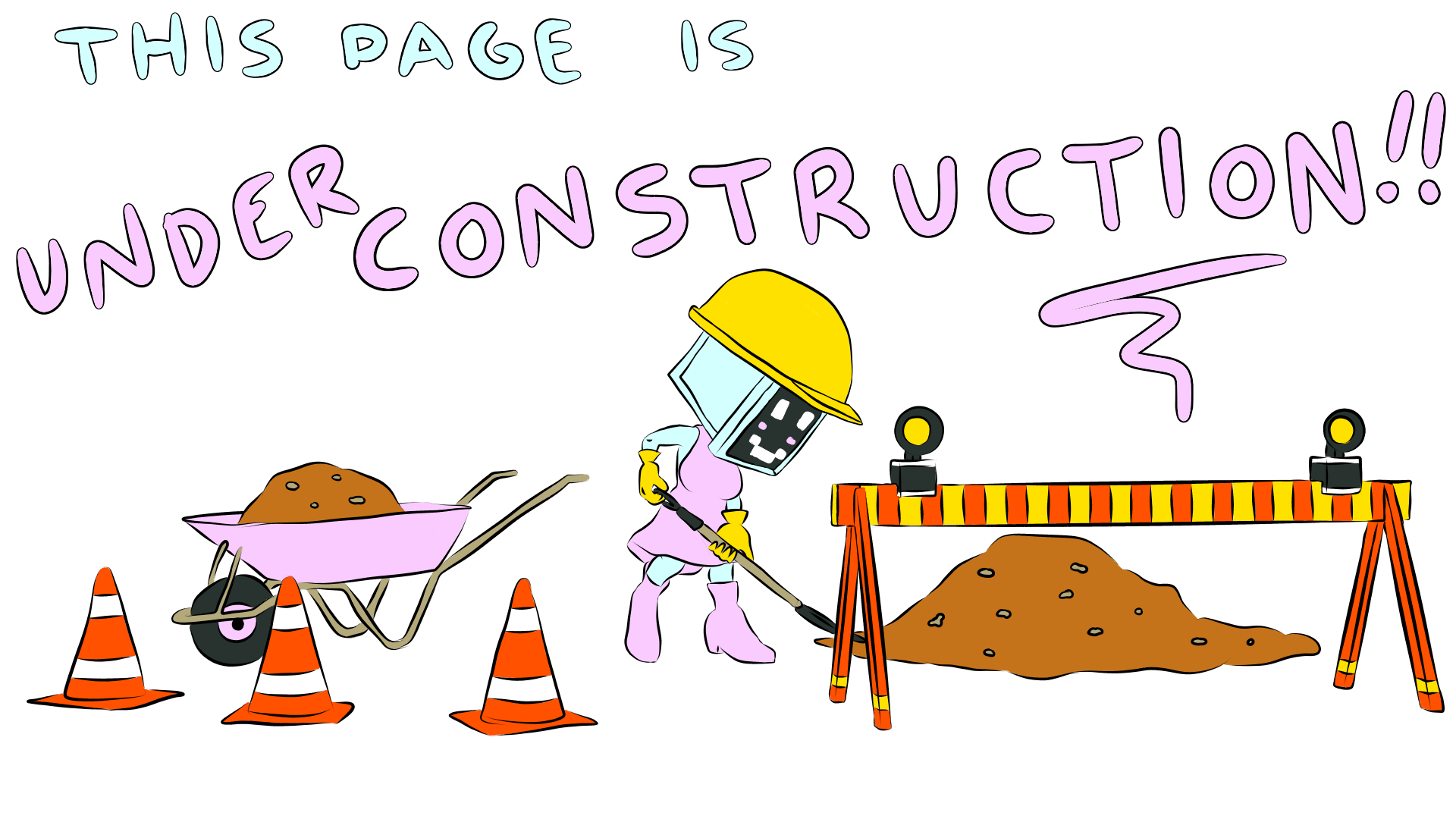 A cute picture of the SWB Media mascot, Swubu, shovelling dirt at a construction site.